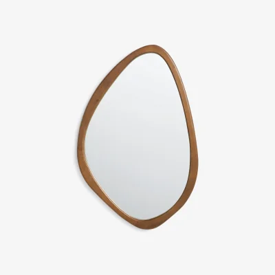 John Lewis John Lewis Mid Century Oval Wood Wall Mirror, 71 x 47cm, Walnut