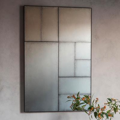 Knees Broadheath Large Rectangle Antique Wall Mirror - Black