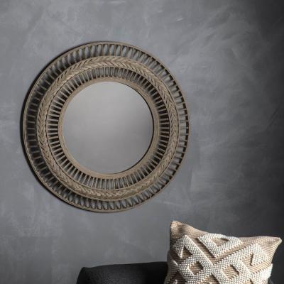 Knees Zenica Medium Round Wall Mirror - Grey