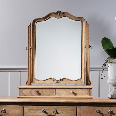 Knees Chic Medium Irregular Dressing Table Mirror - Light Wood