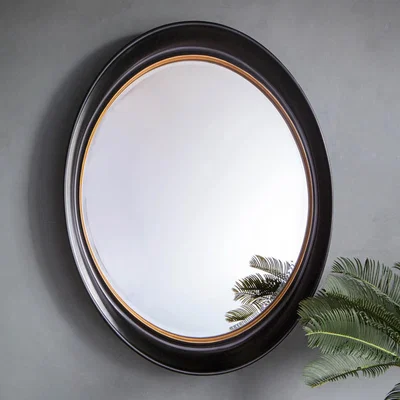 Knees Fiddock Medium Oval Wall Mirror - Black