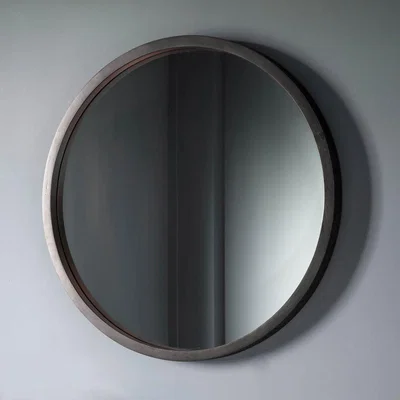 Knees Boho Medium Round Wall Mirror - Black