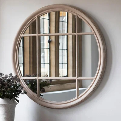 Knees Eccleston Medium Round Wall Mirror - Cream
