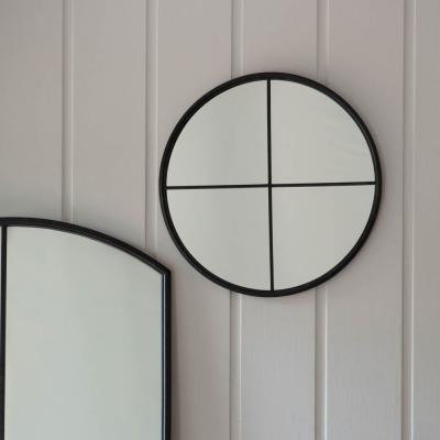 Knees Frida Medium Round Wall Mirror - Black