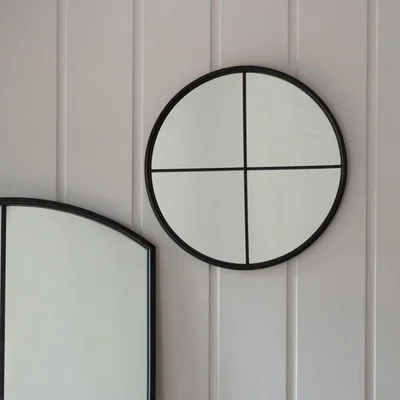 Knees Frida Medium Round Wall Mirror - Black