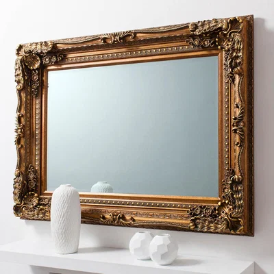Knees Carved Rectangle Wall Mirror - Gold