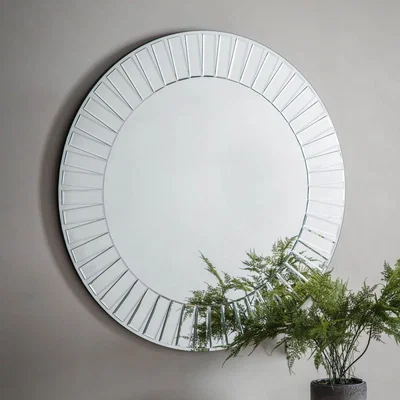 Knees Mondello 90cm Medium Round Wall Mirror - Silver