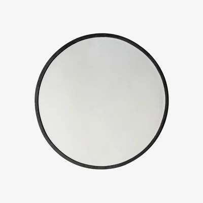 Knees Higgins 80cm Medium Round Wall Mirror - Black