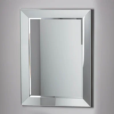 Knees Bertoni Large Rectangle Wall Mirror - Silver