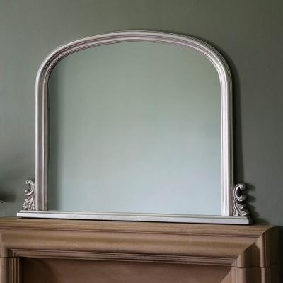 Knees Thornby Large Arched Overmantle Mirror - Silver