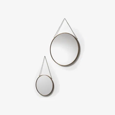 Kave Home Icon set of 2 mirrors in steel, Ø 41 cm / Ø 26 cm