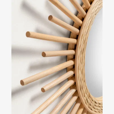 Kave Home Marelli natural rattan mirror, Ø 60 cm