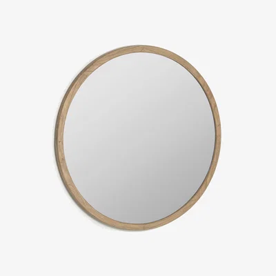 Kave Home Alum round solid mindi wood mirror 100 cm