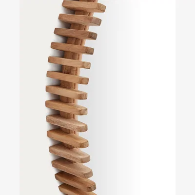 Kave Home Polke Teak Wood Mirror Ø 100 cm
