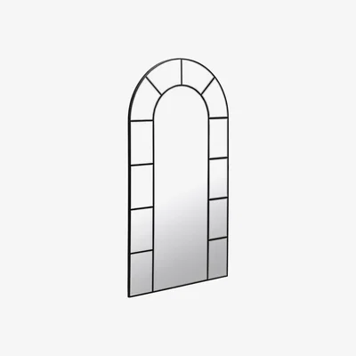 Kave Home Nediva MDF mirror in black, 88 x 165 cm