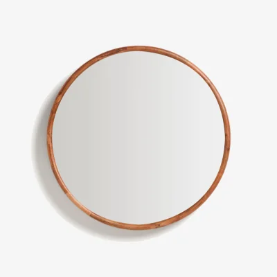 Kave Home Berale acacia wood mirror Ø49.5cm