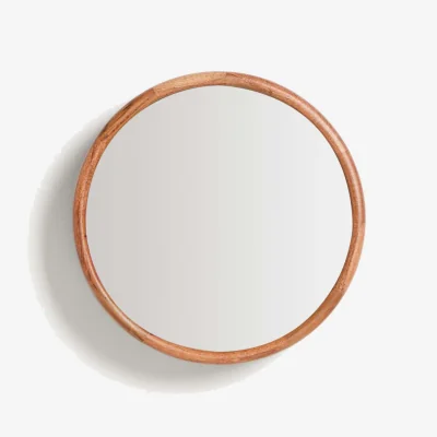 Kave Home Berale acacia wood mirror Ø30.5cm
