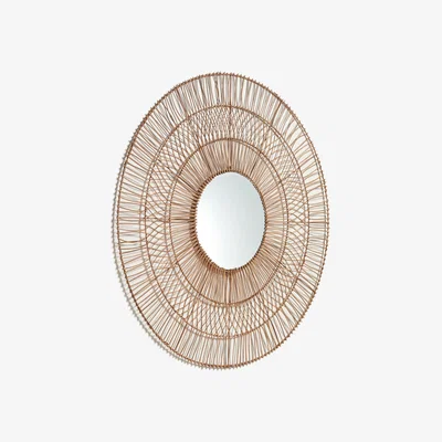 Kave Home Viviana ratan mirror with a natural finish, Ø 110 cm