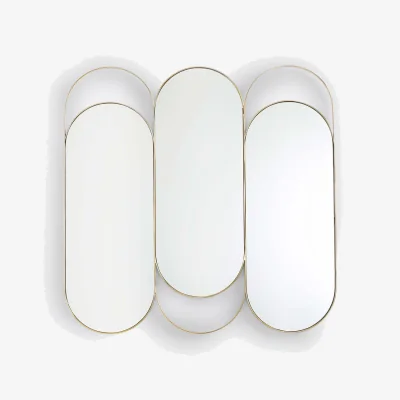 La Redoute Alama Brass Triptych Mirror