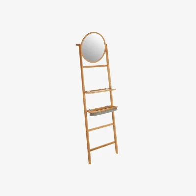 La Redoute 5-Tier Bamboo Towel Rack with Mirror