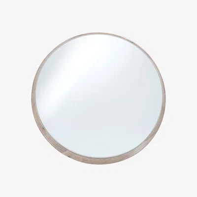 La Redoute 74cm Natural Wood Veneer Round Wall Mirror