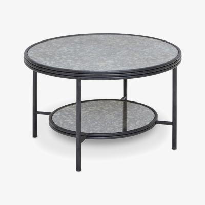 La Redoute Antique Smoked Mirror Round Two-Tier Coffee Table