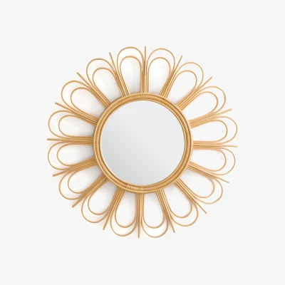 La Redoute Nogu 90cm Diameter Rattan Daisy Mirror