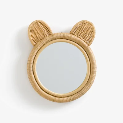 La Redoute Nogu 25cm Diameter Teddy Bear Rattan Mirror