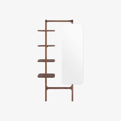 La Redoute Malea Solid Walnut Wall-Mounted Cloakroom Mirror