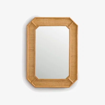 La Redoute Somea Rattan and Cane Mirror, 85 X 62cm