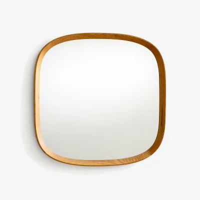 La Redoute Orion H60cm Solid Oak Organically Shaped Mirror