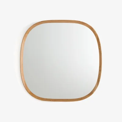 La Redoute Orion 80cm High Organic Shape Solid Oak Mirror