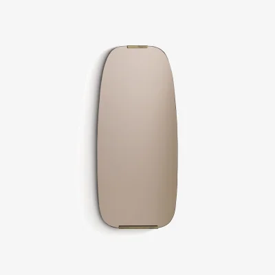 La Redoute Dialect H72.5cm Smoked Glass and Brass Mirror