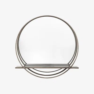 La Redoute 60cm Metal Shelf Round Mirror
