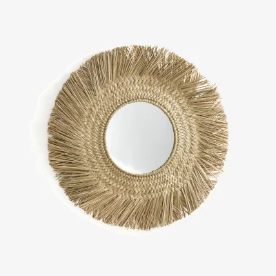 La Redoute Loull 102cm Diameter Sunburst Straw Mirror