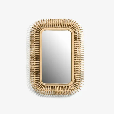 La Redoute Tarsile Rattan Frame Mirror, L90 x H60cm