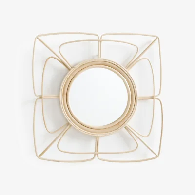 La Redoute Tadako Square Geometric Rattan Mirror