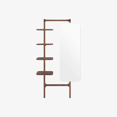 La Redoute Malea Solid Walnut Wall-Mounted Cloakroom Mirror