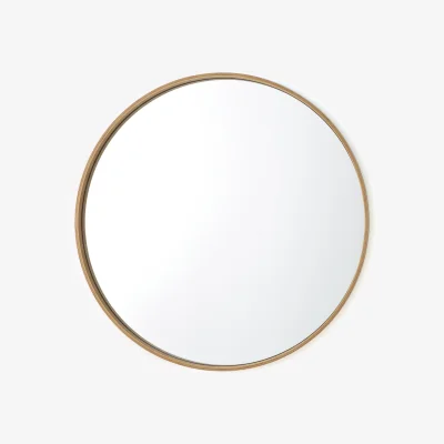 La Redoute Alaria 100cm Round Oak Mirror