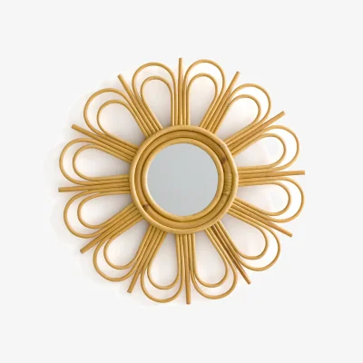 La Redoute Nogu 45cm Diameter Daisy Rattan Mirror