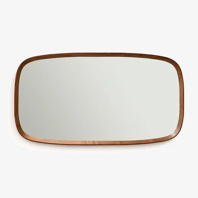 La Redoute Orion 110cm High Solid Walnut Rectangular Mirror