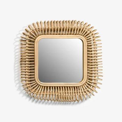 La Redoute Tarsile 55 x 55cm Square Rattan Mirror
