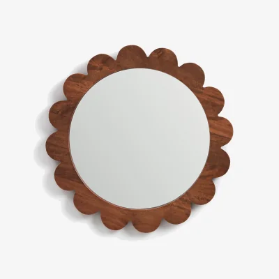 La Redoute Fleora Mango Wood Mirror, Diameter 39.5cm