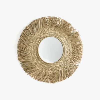 La Redoute Loully 102xm Diameter Woven Grass Sunburst Mirror