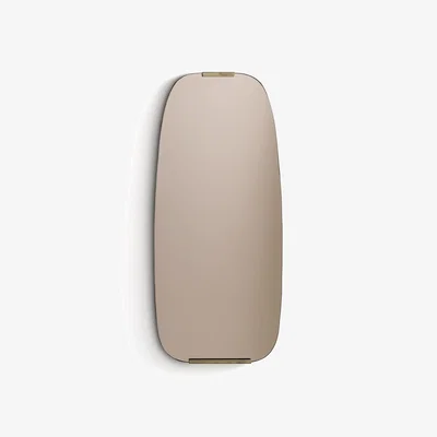 La Redoute Dialect H72.5cm Smoked Glass and Brass Mirror