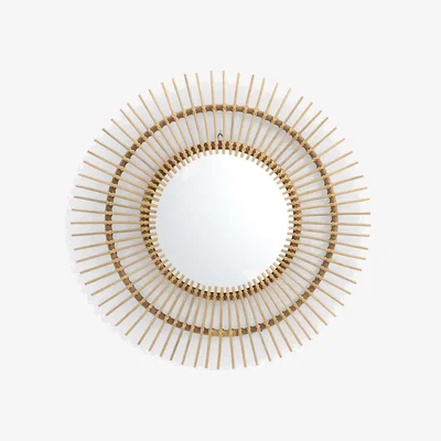 La Redoute Nogu Cane Sunburst Mirror, 90cm Diameter