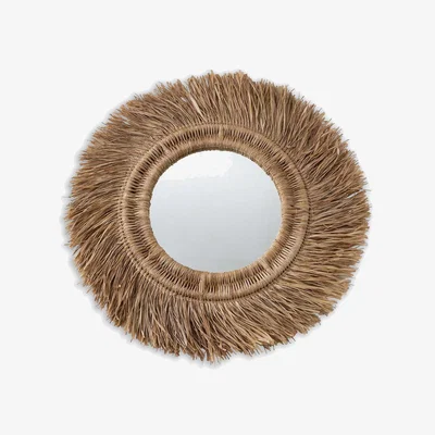 La Redoute Loully 100cm Diameter Sisal & Rattan Round Mirror