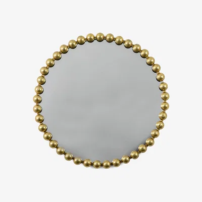 La Redoute 80cm Gold Round Bobble Mirror