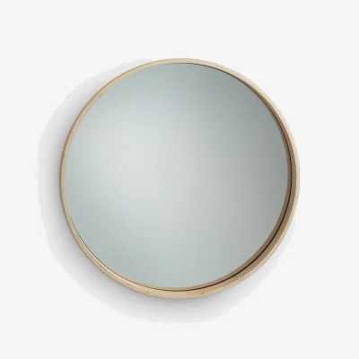 La Redoute Alaria 59cm Diameter Round Oak Veneer Mirror