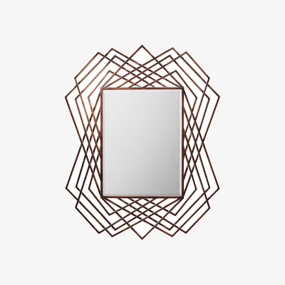 La Redoute 94 x 109cm Copper Staement Geometric Mirror
